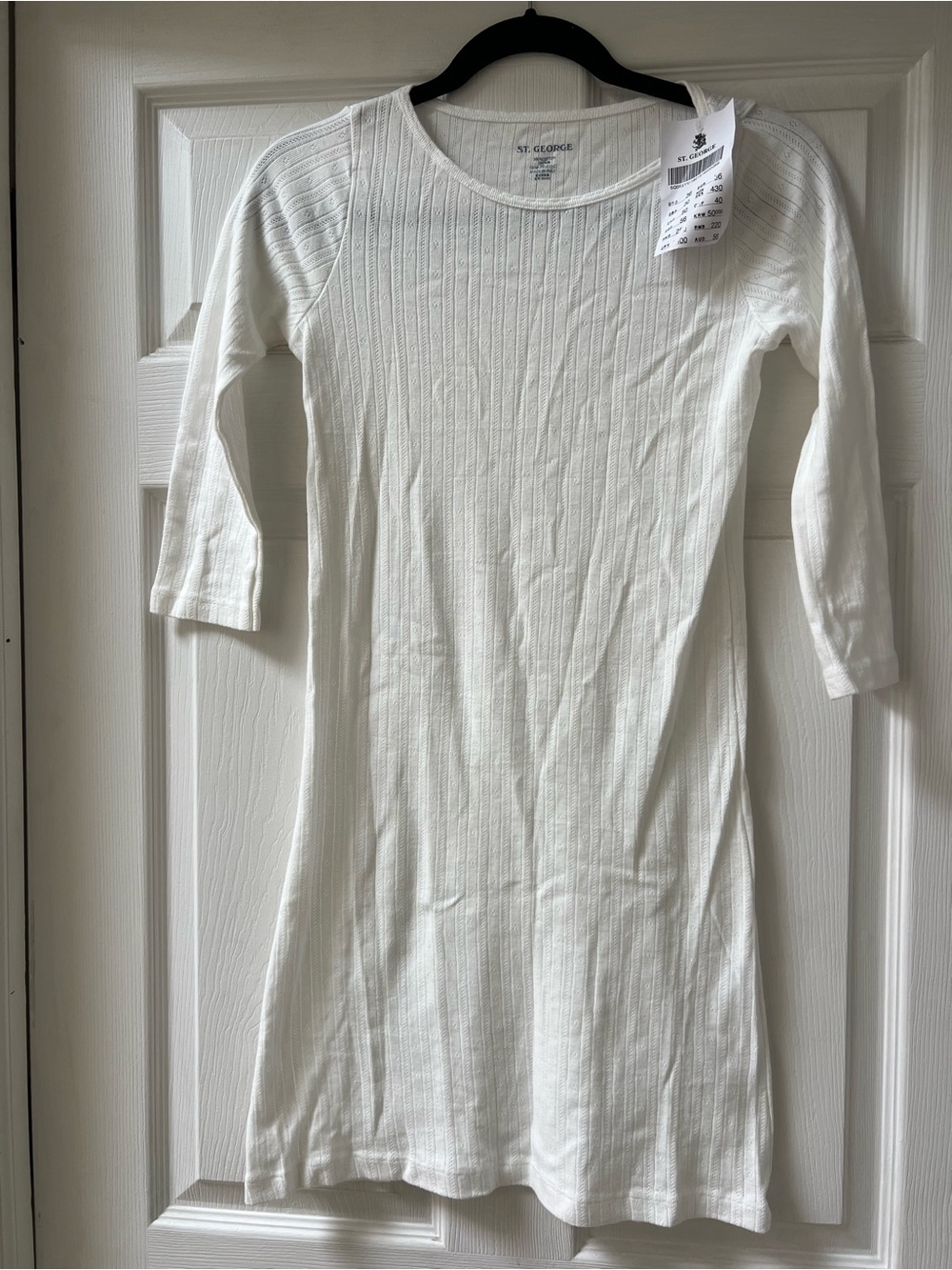 Brandy Melville White Ribbed Short Sleeve Mini Dress